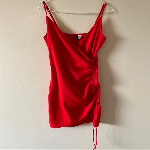 H&M Red Drawstring Mini Dress - Picture 1 of 7